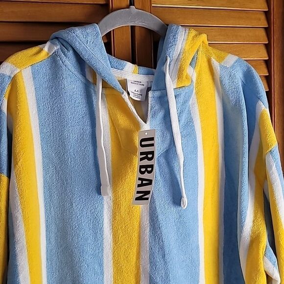 NWT Urban Outfitters UO Striped Terry Hoodie Sweatshirt Size Small - Picture 3 of 5